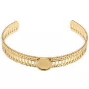 Pulsera calada efecto encaje - ajustable 12x155 mm para cabujón de 10 mm - Acero inoxidable 304 ORO