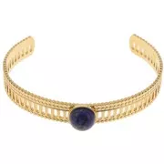 Pulsera calada efecto encaje - ajustable 12x155 mm para cabujón de 10 mm - Acero inoxidable 304 ORO