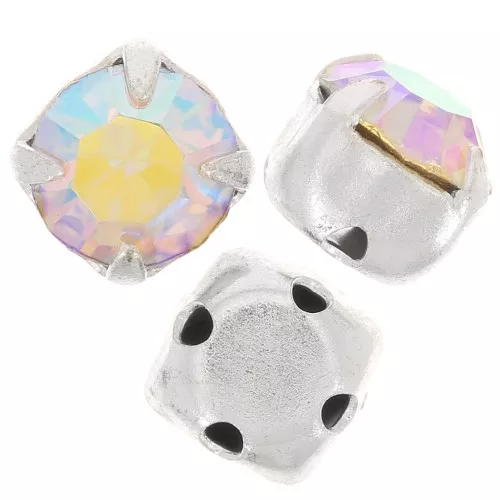Chatons montés 7 mm Crystal AB x5