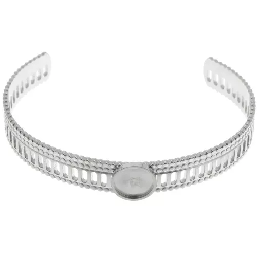 Pulsera calada efecto encaje - ajustable 12x155 mm para cabujón de 10 mm - Acero inoxidable 304 x1