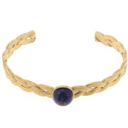 Pulsera trenzada ajustable 8x160 mm para cabujón de 10 mm - Acero inoxidable 304 ORO