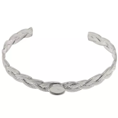 Pulsera trenzada ajustable 8x160 mm para cabujón 8x6 mm - Acero inoxidable 304