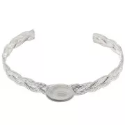 Pulsera trenzada ajustable 8x160mm para cabujón 14x10 mm - Acero inoxidable 304