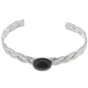 Pulsera trenzada ajustable 8x160mm para cabujón 14x10 mm - Acero inoxidable 304