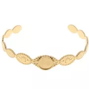 Pulsera ovalada - ajustable 12x155 mm para cabujón de 10 mm - Acero inoxidable 304 ORO