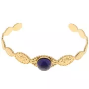 Pulsera ovalada - ajustable 12x155 mm para cabujón de 10 mm - Acero inoxidable 304 ORO