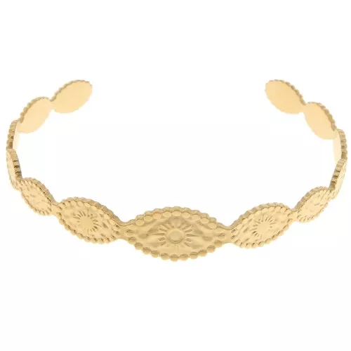 Pulsera de sol ovalada - ajustable 12x155 mm Acero inoxidable 304 ORO x1