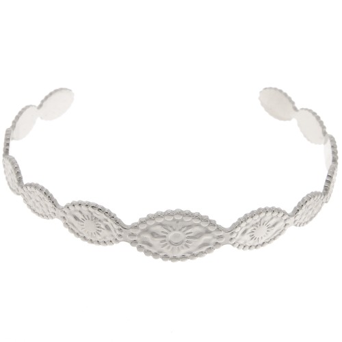 Pulsera ovalada con motivo de sol ajustable 12x155 mm Acero inoxidable 304 x1