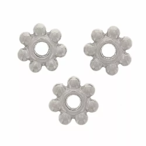 Cuentas entrepiezas de flores de 4 mm - acero inoxidable 304 x8