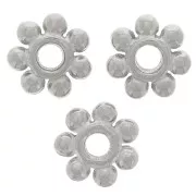 Cuentas entrepiezas de flores de 6 mm - acero inoxidable 304L x6