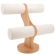 Joyero - Expositor para pulseras 24x24 cm bambú et suédine Beige