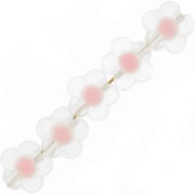 Cuentas florales 12,5 mm - Transparente - Rosa Pastel x10