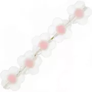 Cuentas florales 12,5 mm - Transparente - Rosa Pastel x10
