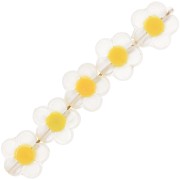 Cuentas florales12,5 mm - Transparente - Amarillo claro x10