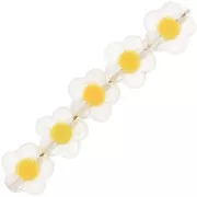 Cuentas florales12,5 mm - Transparente - Amarillo claro x10