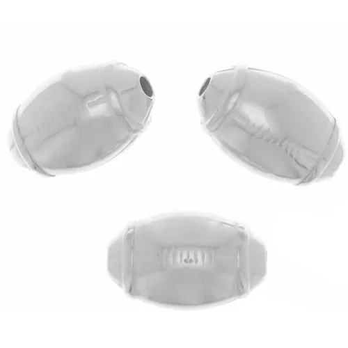 Cuenta ovalada - Balón de rugby 16,5x10 mm - Chapado en plata x1