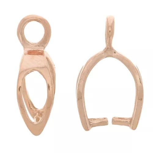 Colgante hueco 12 mm - Plata de ley 925 Dorado Oro rosa x1