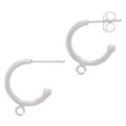 Pendientes de aro abierto con anilla 15 mm - Plata 925 x2|raw }}