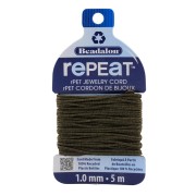 Cordón trenzado RePEaT de poliéster reciclado 1 mm - Marrón oscuro x5m