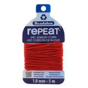 Cordón trenzado RePEaT de poliéster reciclado de 1 mm - Rojo x5m