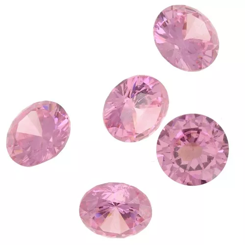 Cabuchón zirconia cúbico redondo 8 mm Rose clair x1
