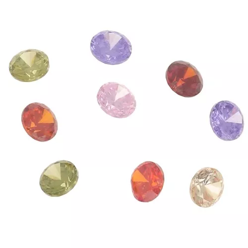 Cabujones redondos de óxido de circonio de 3 mm - Multicolor x10