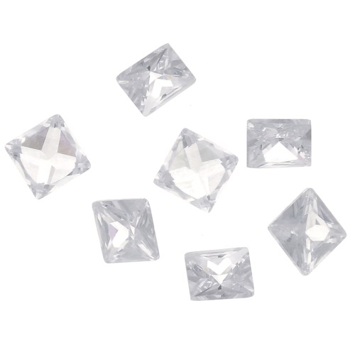 Cabujones cuadrados de óxido de circonio de 3 mm - Cristal x10