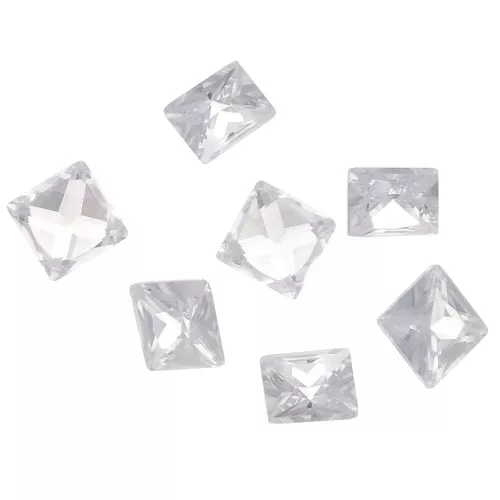 Cabujones cuadrados de óxido de circonio de 3 mm - Cristal x10