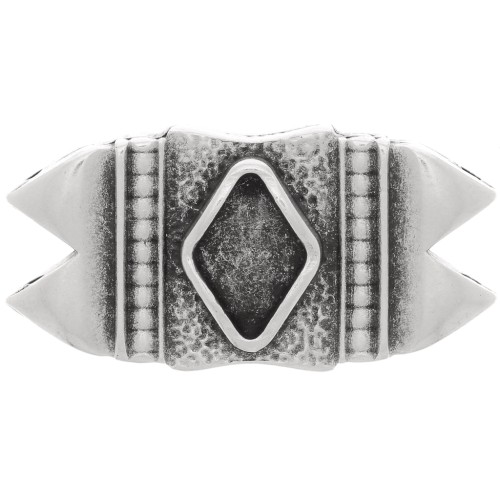 Plato - Conector de cuentas GemDuo 25x12 mm Mantrakia II - Plata antigua x1