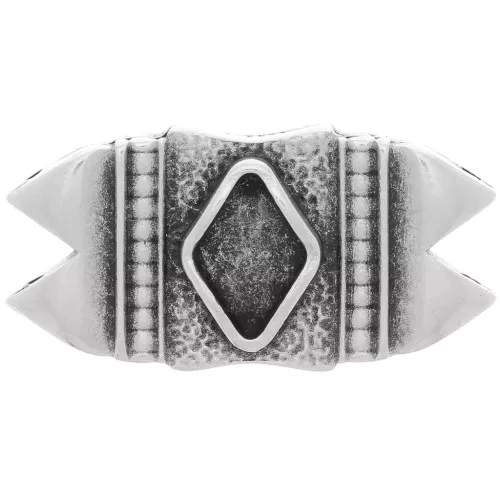 Plato - Conector de cuentas GemDuo 25x12 mm Mantrakia II - Plata antigua x1