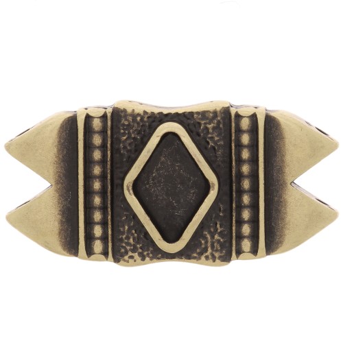 Plato - Conector de cuentas GemDuo 25x12 mm Mantrakia II - Bronce x1