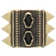 Plato - Conector de perlas SuperDuo 17x23 mm Mantrakia III - Bronce x1