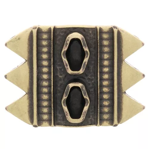 Plato - Conector de perlas SuperDuo 17x23 mm Mantrakia III - Bronce x1