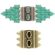 Plato - Conector de perlas SuperDuo 17x23 mm Mantrakia III - Bronce x1