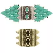 Plato - Conector de perlas SuperDuo 17x23 mm Mantrakia III - Bronce x1