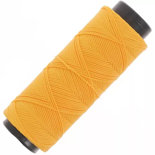 Hilo plano de poliéster encerado - Cordón para micro macramé 0,8 mm - Amarillo x100m