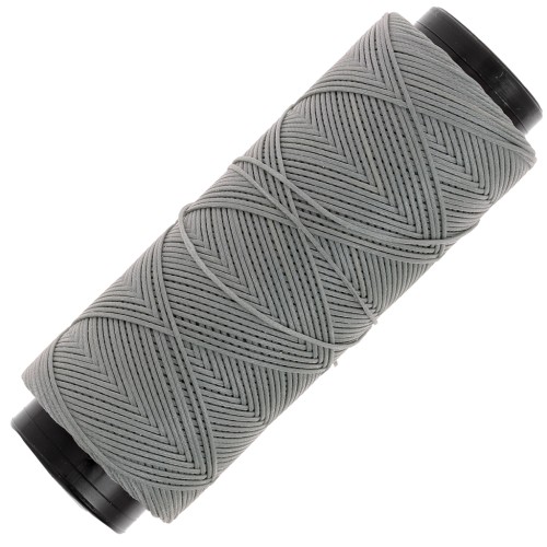 Hilo plano de poliéster encerado - Cordón para micro macramé 0,8 mm - Gris x100m