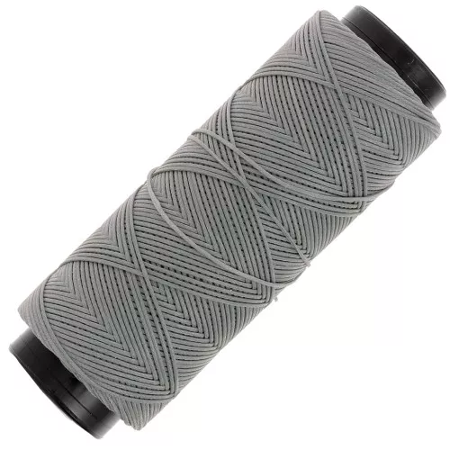Hilo plano de poliéster encerado - Cordón para micro macramé 0,8 mm - Gris x100m