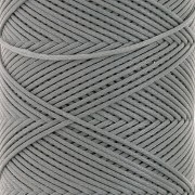 Hilo plano de poliéster encerado - Cordón para micro macramé 0,8 mm - Gris x100m