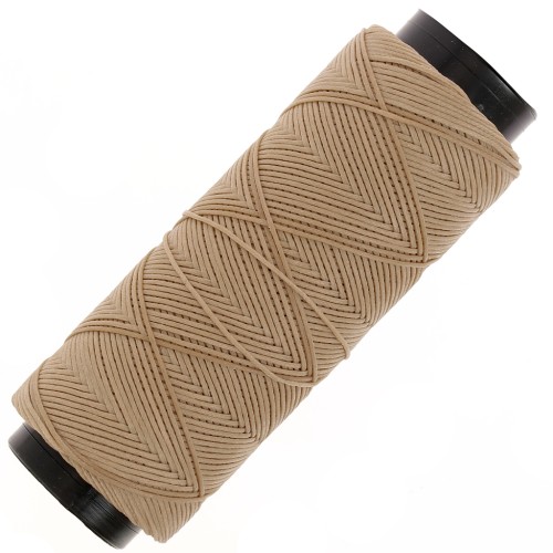 Hilo plano de poliéster encerado - Cordón para micro macramé 0,8 mm - Arena x100m