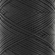 Hilo plano de poliéster encerado - Cordón para micro macramé 0,8 mm - Negro x100m