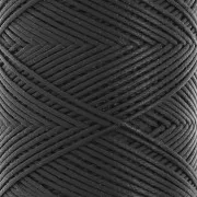Hilo plano de poliéster encerado - Cordón para micro macramé 0,8 mm - Negro x100m