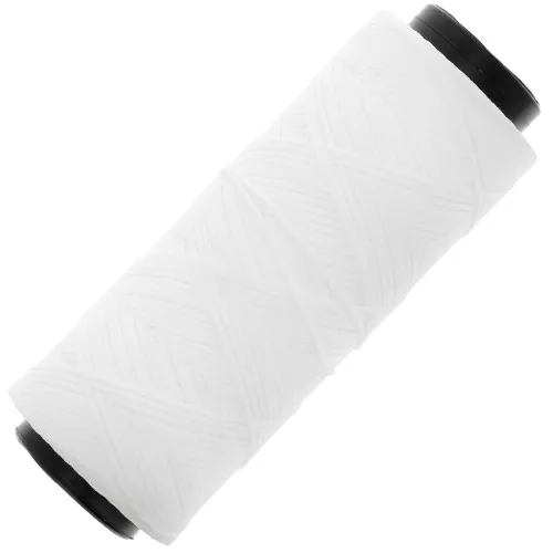 Hilo plano de poliéster encerado - Cordón para micro macramé 1 mm - Blanco x100m