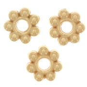 Cuentas florales 6 mm - Dorado con oro fino x100|raw }}