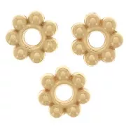 Cuentas florales 6 mm - Dorado con oro fino x100