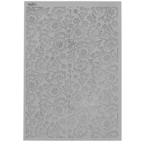Hoja de textura Moiko para arcilla polimérica 97x68 mm - patrón Helleborus 17.22 x1