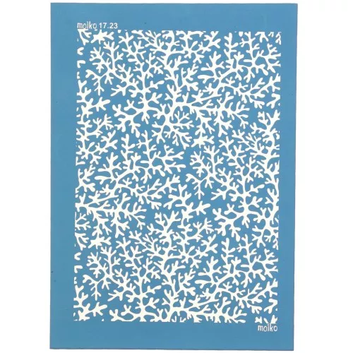 Silk Screen Moiko para arcilla polimérica 74x105 mm - Patrón de coral 17.23 x1
