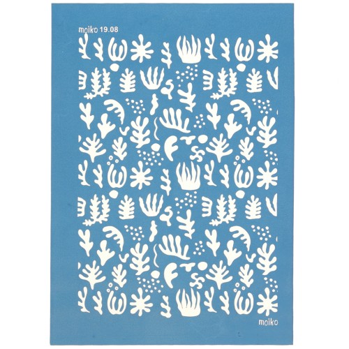 Silk Screen Moiko para arcilla polimérica 74x105 mm - Patrón de algas 19.08 x1