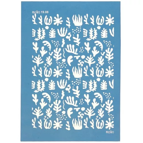 Silk Screen Moiko para arcilla polimérica 74x105 mm - Patrón de algas 19.08 x1