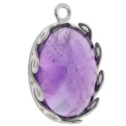 Juego de colgante ovalado - diseño de onda para cabujón 18x13 mm - Plata 925 x1